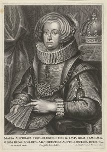 Porträt von Maria Anna von Österreich, Frau von Kaiser Ferdinand III von Cornelis Galle (II)