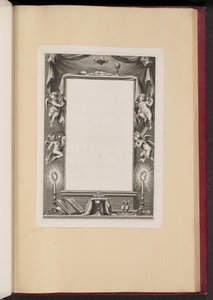 Randillustration mit Putti, die die Attribute der Passion halten