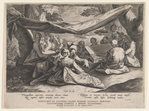 Musikalische Gesellschaft im Freien von Cornelis Galle I