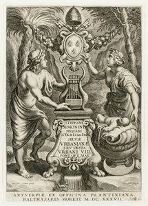 Titelseite aus Silvae Urbanianae von Cornelis Galle I