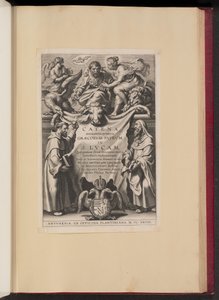 Titelseite für Balthasar Cordier, Catena Sexaginta Qvinqve Graecorvm Patrvm in S. Lvcam... von Cornelis Galle I after Sir Peter Paul Rubens