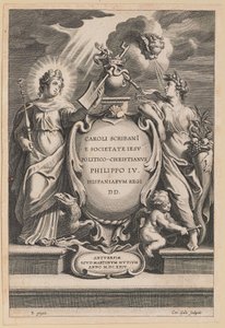 Titelseite für Carolus Scribani, Politico-Christianus von Cornelis Galle I after Sir Peter Paul Rubens