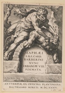 Titelseite für Maffeo Barbarini, Poemata von Cornelis Galle I after Sir Peter Paul Rubens