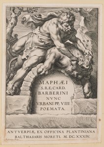 Titelseite für Maffeo Barbarini, Poemata von Cornelis Galle I after Sir Peter Paul Rubens