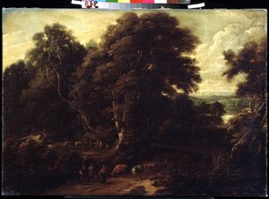 Landschaft in Flandern mit Kuhherde