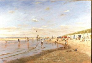 Waten bei Ebbe von Cornelis Koppenol