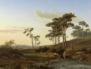 Abendstimmung mit Hirte von Cornelis Lieste (signed by artist)