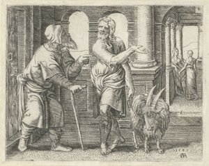 Simson mit einem Ziegenbock bei seinem Schwiegervater von Cornelis Massijs