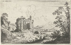 Landschaft mit einem Ziegenhirten