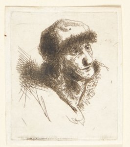 Alte Frau mit Pelzmütze