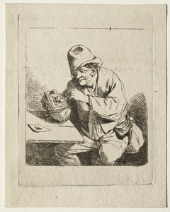 Bauer, der seine Pfeife anzündet, Mitte 1600er