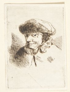 Lächelnde alte Frau mit Pelzmütze von Cornelis Pietersz Bega
