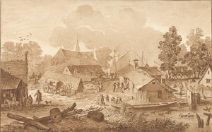 Dorfansicht mit Teich von Cornelis Ploos van Amstel (signed by artist)