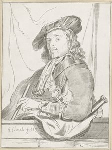 Mann bei Brustwehr von Cornelis Ploos van Amstel (signed by artist)