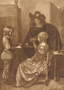 Herr und Dame mit Page von Cornelis Ploos van Amstel