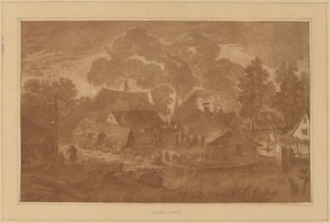 Dorf mit Teich von Cornelis Ploos van Amstel