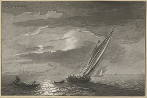 Meeresansicht bei Vollmond von Cornelis Ploos van Amstel