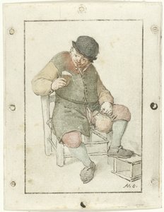 Sitzender Bauer mit Krug
