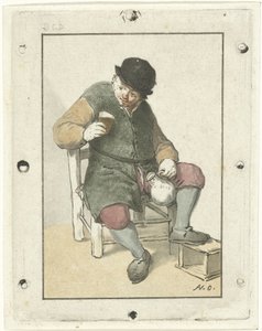 Sitzender Bauer mit Krug