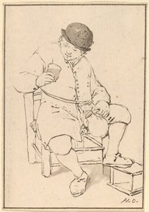 Sitzender Bauer mit Krug