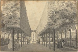 Damen und Herren genießen einen niederländischen Garten von Cornelis Pronk