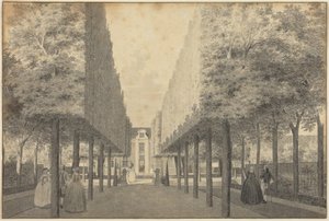 Damen und Herren genießen einen holländischen Garten von Cornelis Pronk