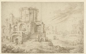 Landschaft mit antiken Ruinen