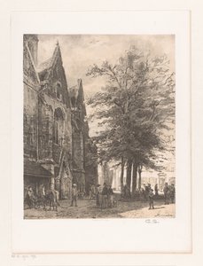 Menschen vor der Marktkirche in Hameln