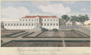 Das Gouverneurshaus mit dem Garten in Colombo auf Ceylon von Cornelis Steiger
