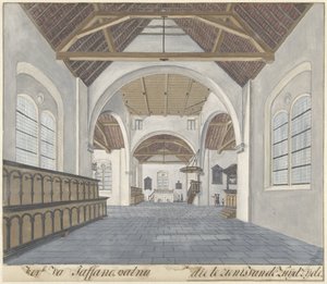 Innenraum der Kirche im Fort Jaffnapatnam in Jaffna auf Ceylon von Cornelis Steiger