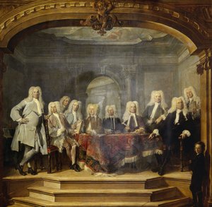 Regenten des Aalmoezeniersweeshuis-Waisenhauses in Amsterdam, 1729