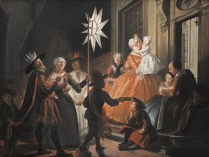 Singen um den Stern in der Zwölften Nacht von Cornelis Troost