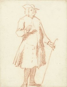 Stehender Mann mit Spazierstock in der linken Hand von Cornelis Troost