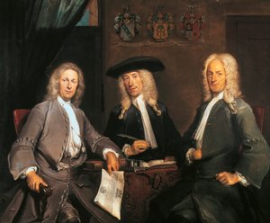 Drei Gouverneure der Chirurgengilde in Amsterdam von Cornelis Troost