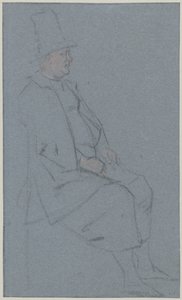 Sitzender Quäker, Profil nach rechts von Cornelis Troost