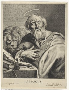 Evangelist Markus mit Löwe von Cornelis Visscher (II)