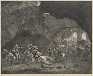 Pistolenschuss während eines Überfalls von Cornelis Visscher (II)