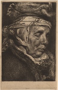 Kopf einer alten Frau (Visschers Mutter) von Cornelis Visscher