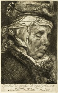 Kopf einer alten Frau (sogenanntes Porträt von Visschers Mutter) von Cornelis Visscher