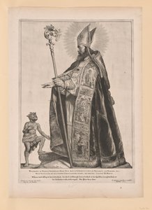 Heiliger Swithbert, aus Heilige der Nord- und Südniederlande von Cornelis Visscher
