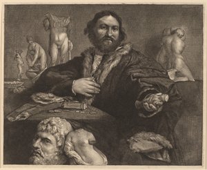 Andrea Odoni von Cornelis Visscher after Lorenzo Lotto