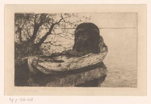Angelegtes Ruderboot mit Überdachung