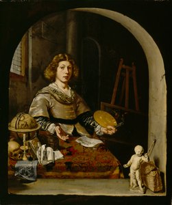 Der Künstler in seinem Atelier von Cornelis attr. to Bisschop