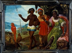 Die vier Teile der Welt: Afrika. Gemälde von Cornelis De Baellieur (1607-1671), flämische Schule von Cornelis de I Baellieur