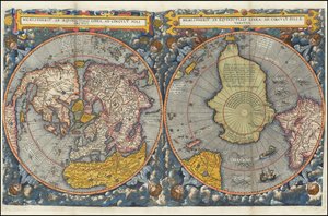 Hemisphäre von der Äquatoriallinie bis zum Polarkreis - koloriert