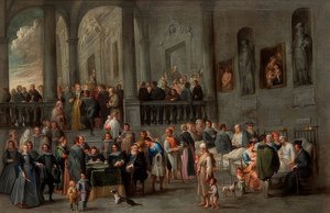 Das Besuchen der Kranken (Aus einem Zyklus mit den Sieben Werken der Barmherzigkeit) von Cornelis de Wael