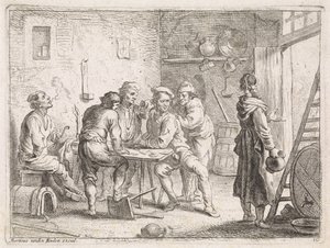 Frau verlässt ein Wirtshaus von Cornelis de Wael