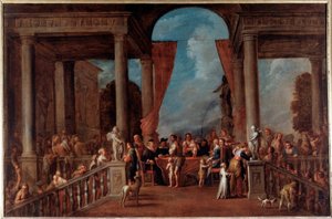 Werke der Barmherzigkeit: Die Nackten bekleiden von Cornelis de Wael