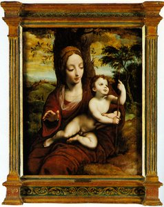 Die Madonna und das Kind in einer Landschaft von Cornelis van Cleve