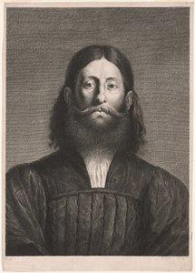 Porträt eines bärtigen Mannes (sogenanntes Porträt von Giorgione), aus Cabinet Reynst; Variarum imaginum a celeberrimis artificibus pictarum Caelaturae